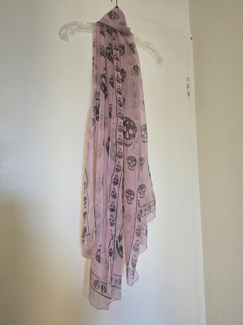Light Pink Skull Print Chiffon Skirt